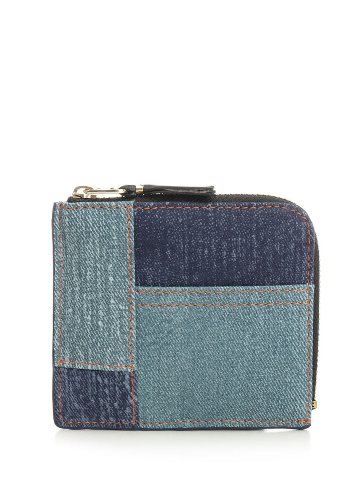 Comme Des Garcons Wallet Patchwork Leather Denim Effect Zip Wallet Wallets - Blue | 82c0d968d6c046b0e30f7a5ba39a03d6b1e7168f