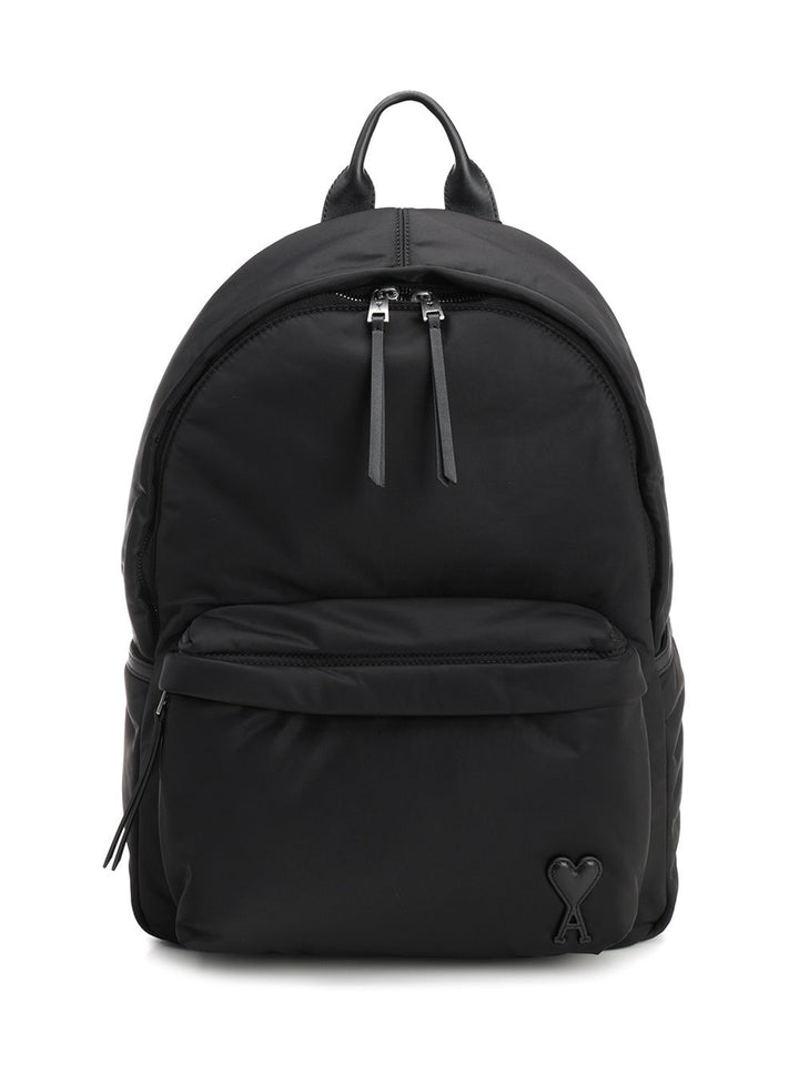 Ami Marcel Backpack In Padded Nylon Canvas Backpacks & Travels - Black | f602dd5fb88474b9e4cd75b45ddfd56bcd0e5c98