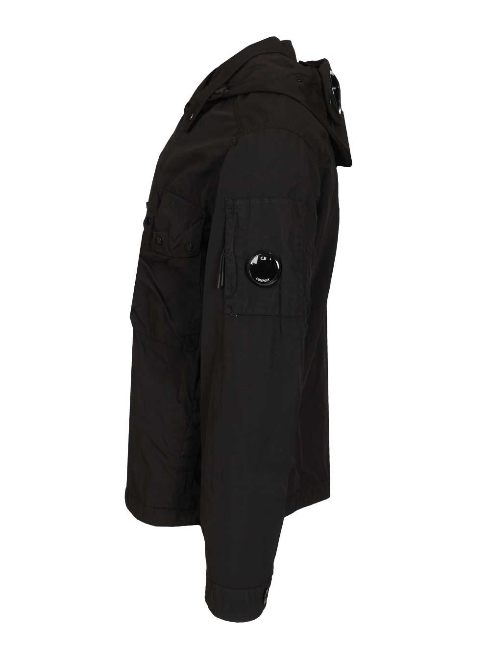 C.P. Company Flatt Nylon Mixed Goggle Overshirt Jackets - Black | 94f51d481a6af88e8436218d133ae5a793ec78e3