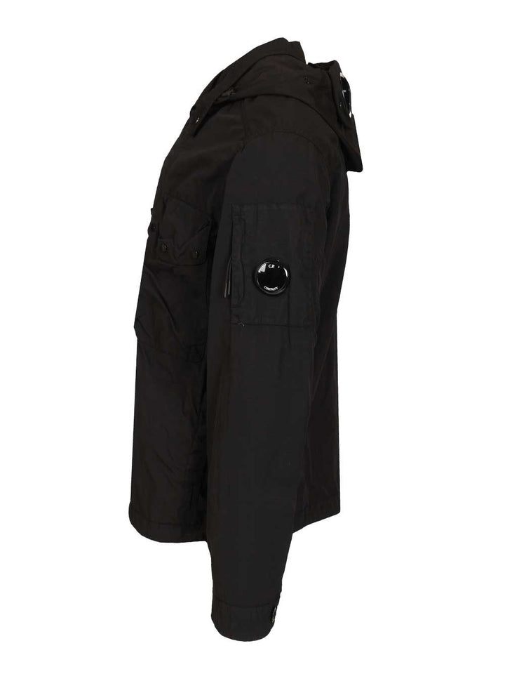 C.P. Company Flatt Nylon Mixed Goggle Overshirt Jackets - Black | 94f51d481a6af88e8436218d133ae5a793ec78e3