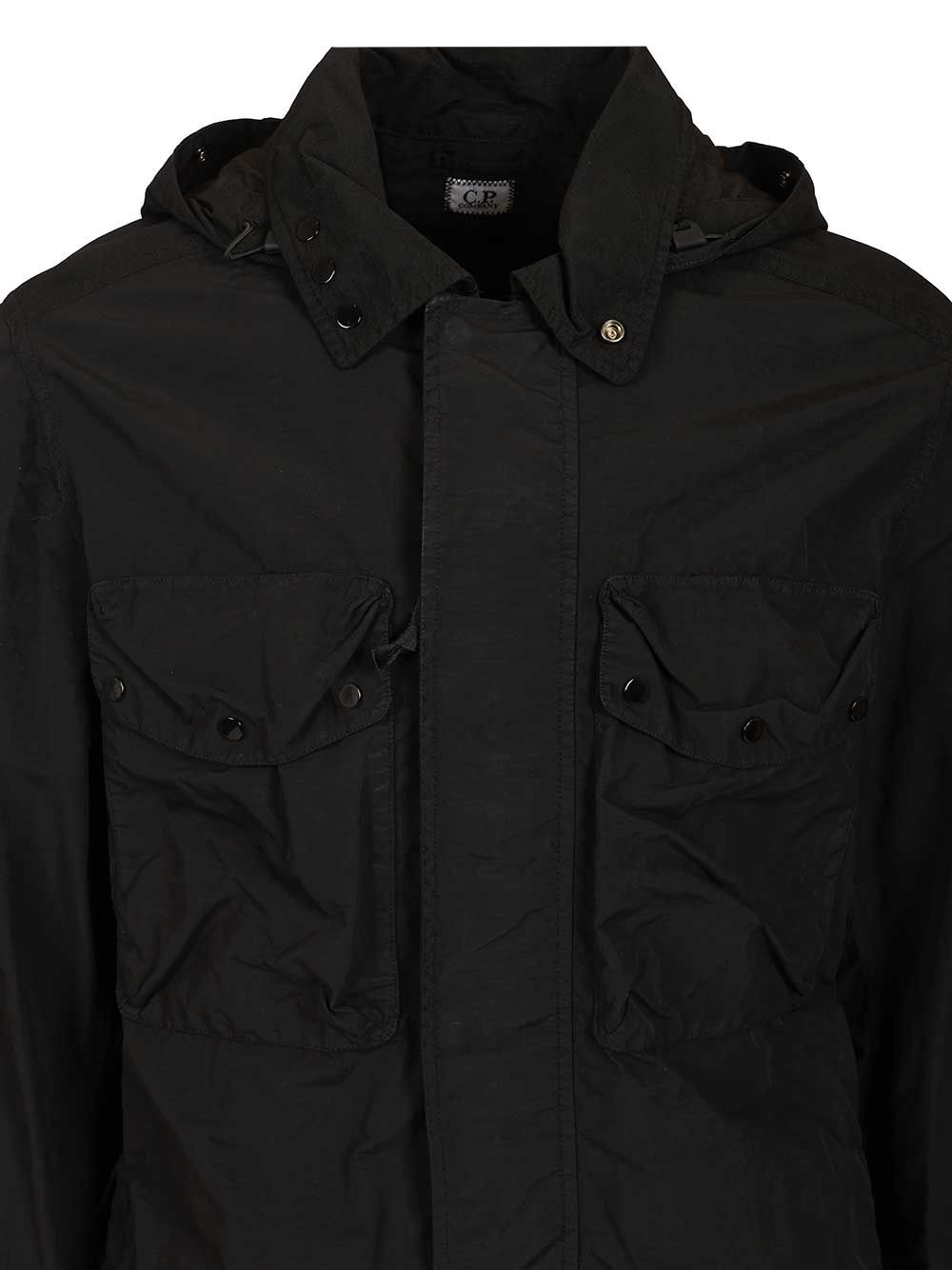 C.P. Company Flatt Nylon Mixed Goggle Overshirt Jackets - Black | 38594849921197107264e2f40edb436d1ec2e041