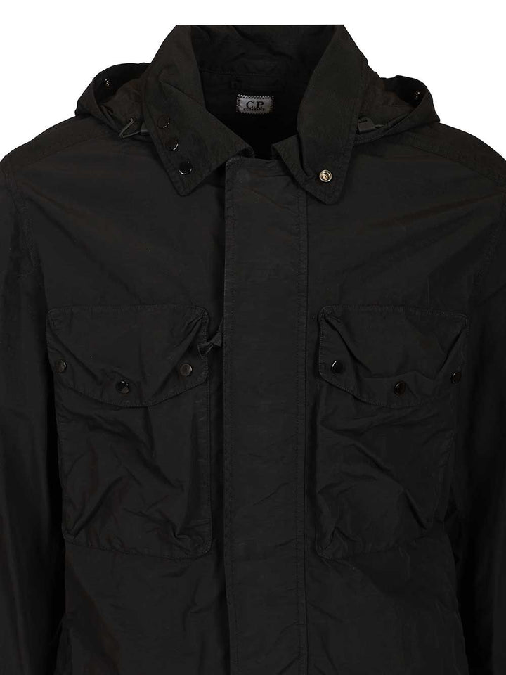 C.P. Company Flatt Nylon Mixed Goggle Overshirt Jackets - Black | 38594849921197107264e2f40edb436d1ec2e041