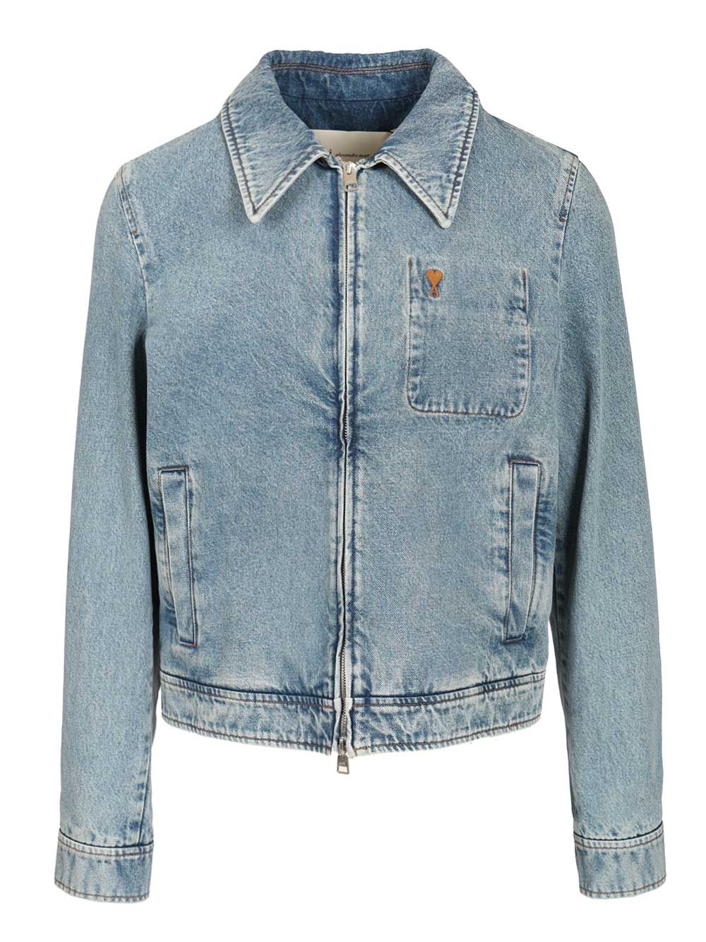 Ami Ami De Coeur Zip-Up Jacket Jackets - Light blue | 166a1cc68ccc847d262fb7efc0ef52a75c527745