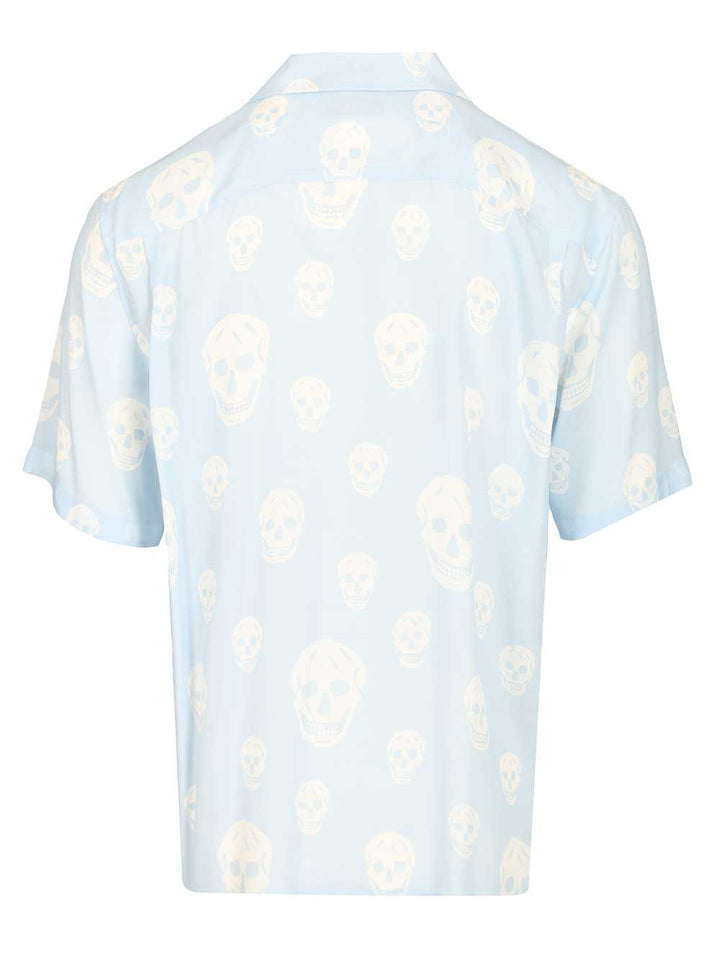 Mcqueen Printed Crepe De Chine Shirt Shirts - Light blue | c20fb1cc33380ea813b54a6c9552f813ff845da2