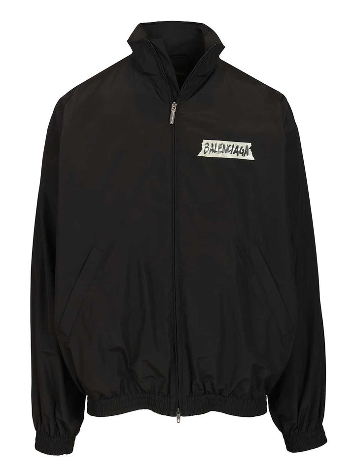 Balenciaga Masking Tape Tracksuit Jacket Jackets - Black | 16a919b2fc7cd97024141710c11a35e92aadba12