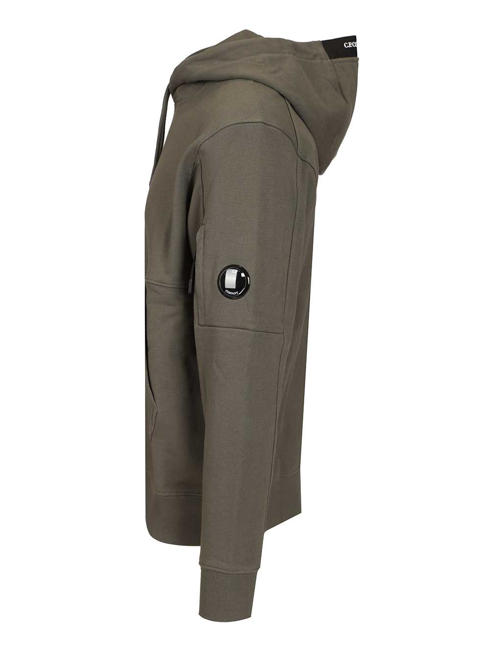 C.P. Company Diagonal Raised Fleece Hooded Lens Sweatshirt Sweatshirts - Grey | c7177b8e4b4ef474ef611ae587a0dc4fd1108764