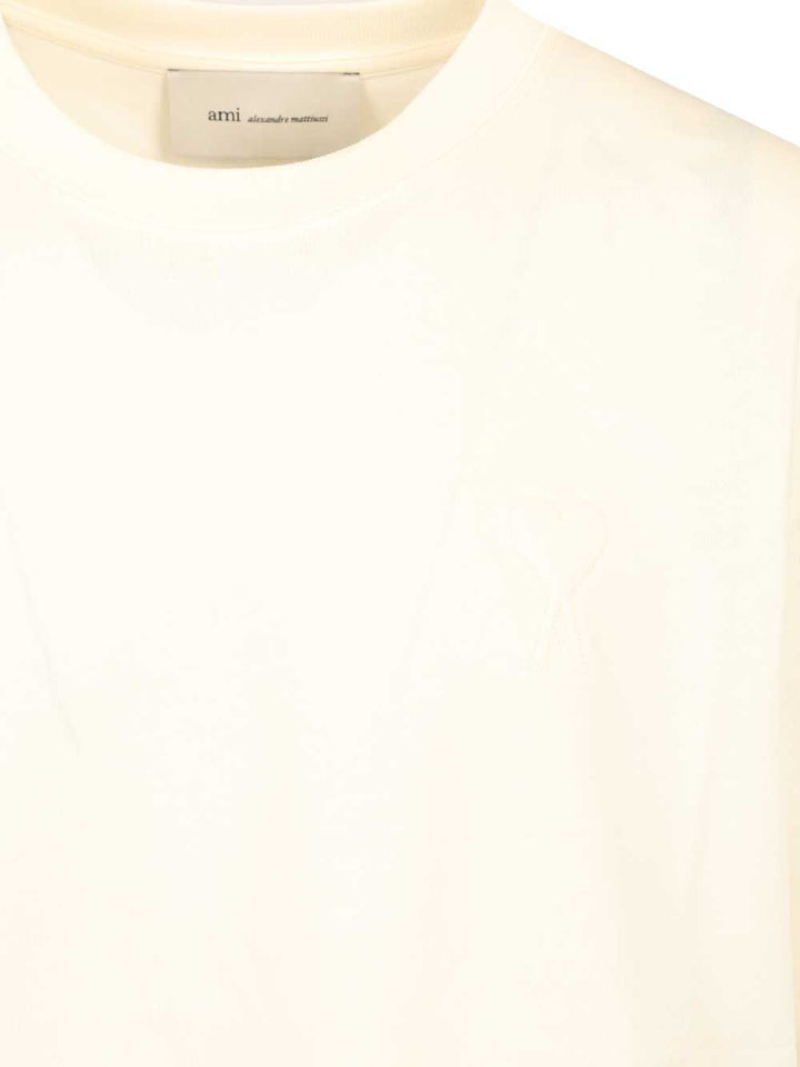 Ami Quota -Big Adc Embossed Tshirt T-Shirt - White | d738b5c940edd5dae81c8824e82d00c1f998ed3c