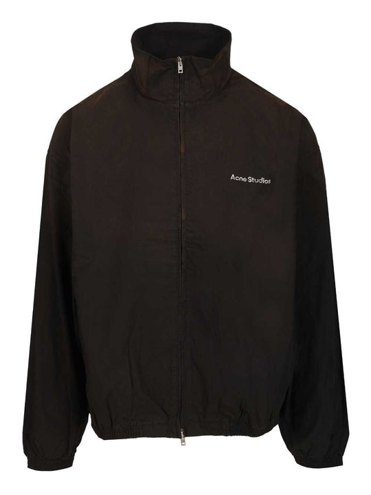Zip-Up Jacket With Logo Jackets Black