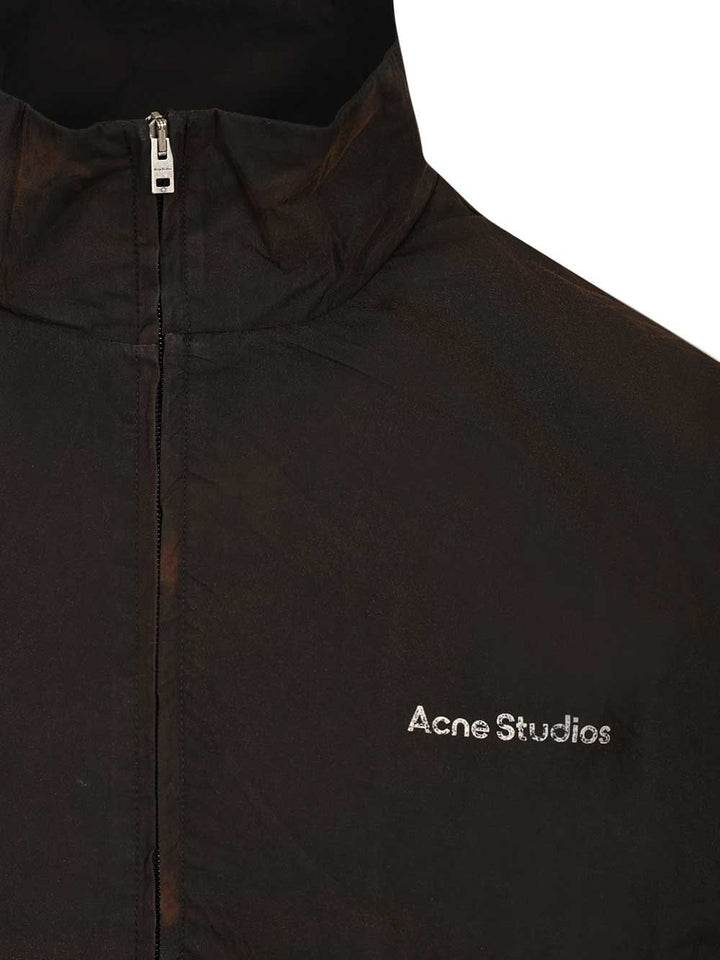 Acne Studios Zip-Up Jacket With Logo Jackets - Black | da6792e336267f538aefe043a28e2c4220fff607