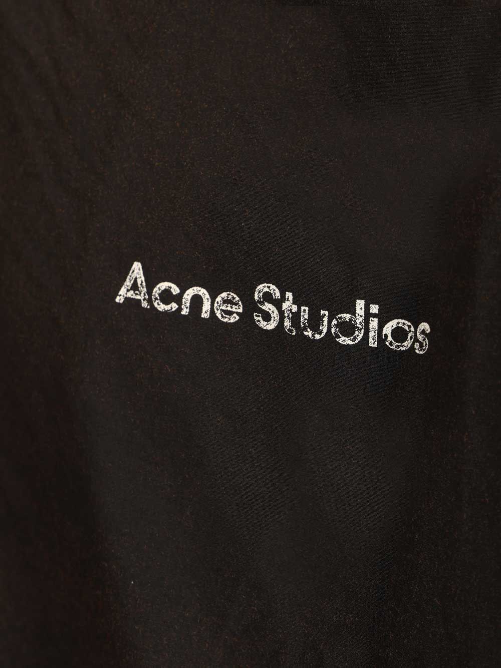 Acne Studios Zip-Up Jacket With Logo Jackets - Black | 8f71b118eadccb6adffc3109ae965121e4b0232f