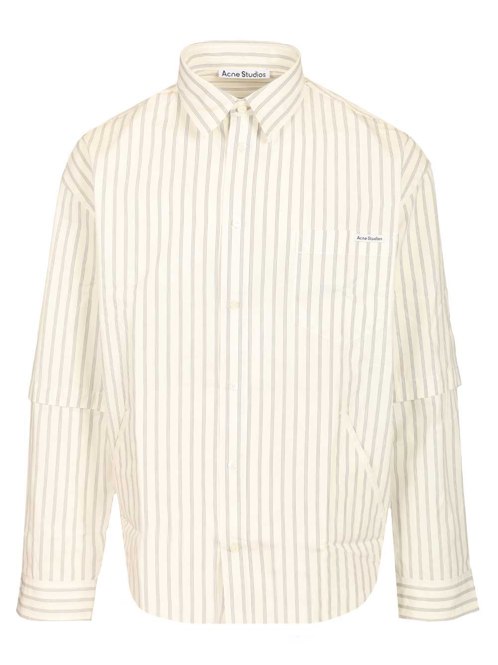 Acne Studios Striped Poplin Shirt Shirts - White | dad0c6bba3879574e6eaa401a93b82d49997735b