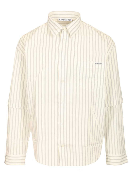 Striped Poplin Shirt Shirts White