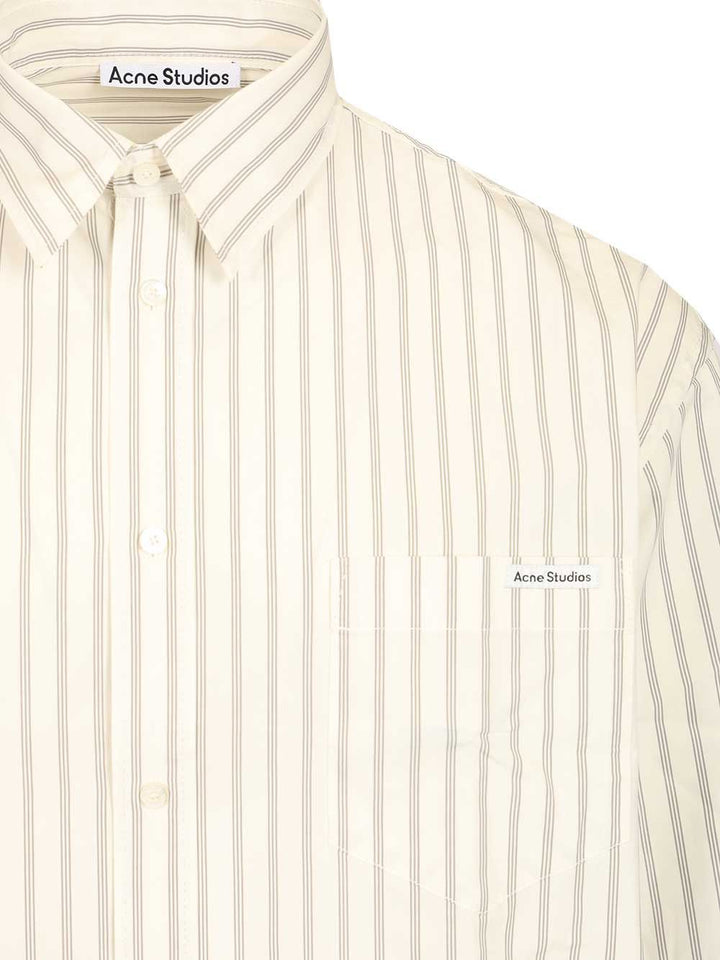 Acne Studios Striped Poplin Shirt Shirts - White | 81bf61ae56fcb94c51dacf3165b78b73f956585a