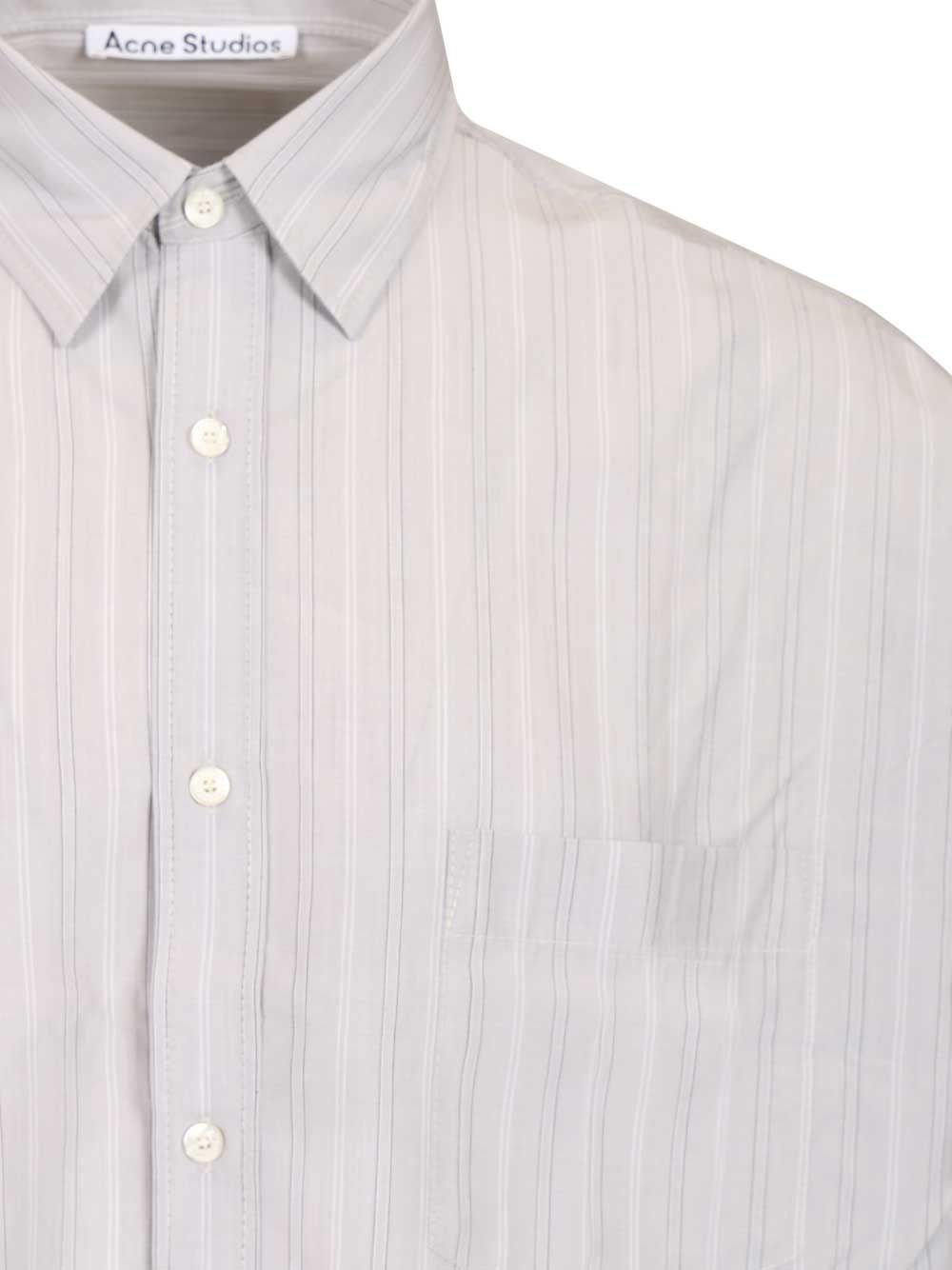 Acne Studios Striped Shirt Shirts - Grey | dea9c09d236cef56f7fa966db25faa37c5501a9b