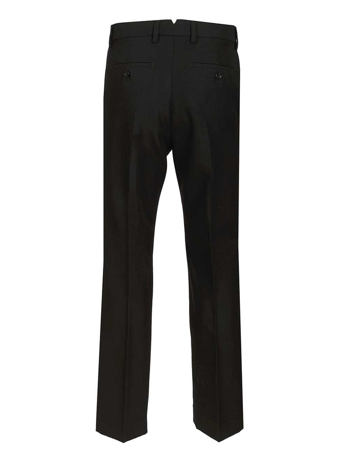 Ami Straight  Wool Canvas Trousers - Black | 256dcf0d018754013aa7d90e9b4797157a45f288