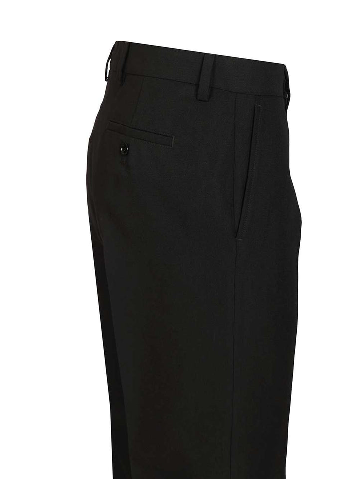 Ami Straight  Wool Canvas Trousers - Black | dd0639dfff3bdede4fa8fc1975705572bb2c1131
