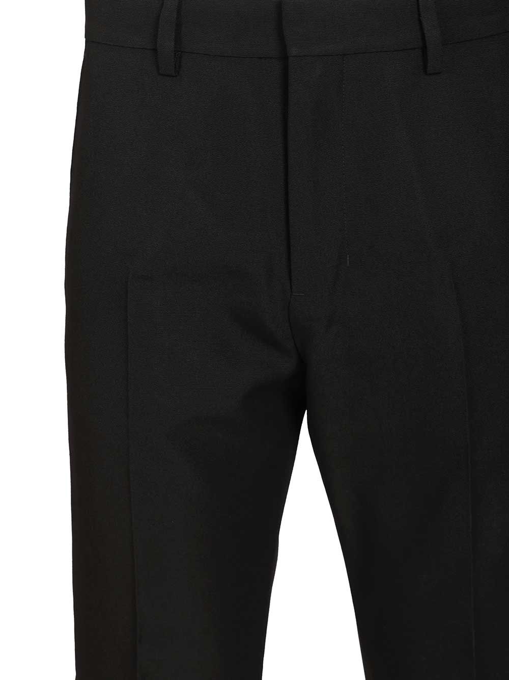 Ami Straight  Wool Canvas Trousers - Black | 6e9326b3d62621fb4f4f51a6cd8d2a104e0d6476
