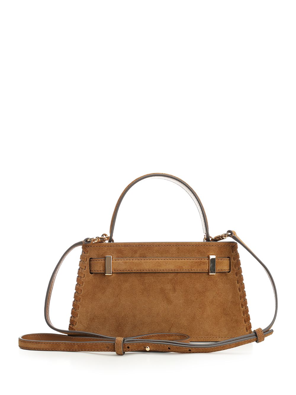 Tory Burch Lee Radziwill Petite Suede Fringe Mini Top Handle Handbags - Brown | 5ac712a4f35e8a86efc2794c2fba1a0fcfe69c37