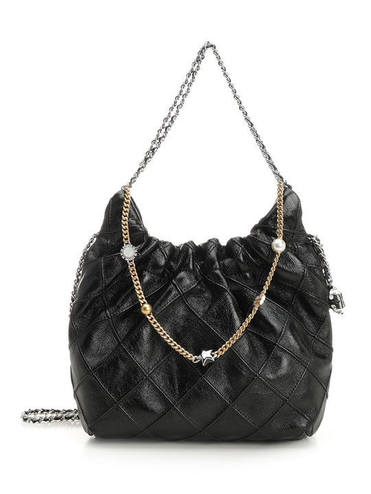 Fleming Distressed Mini Hobo Bag Shoulder Bags Black