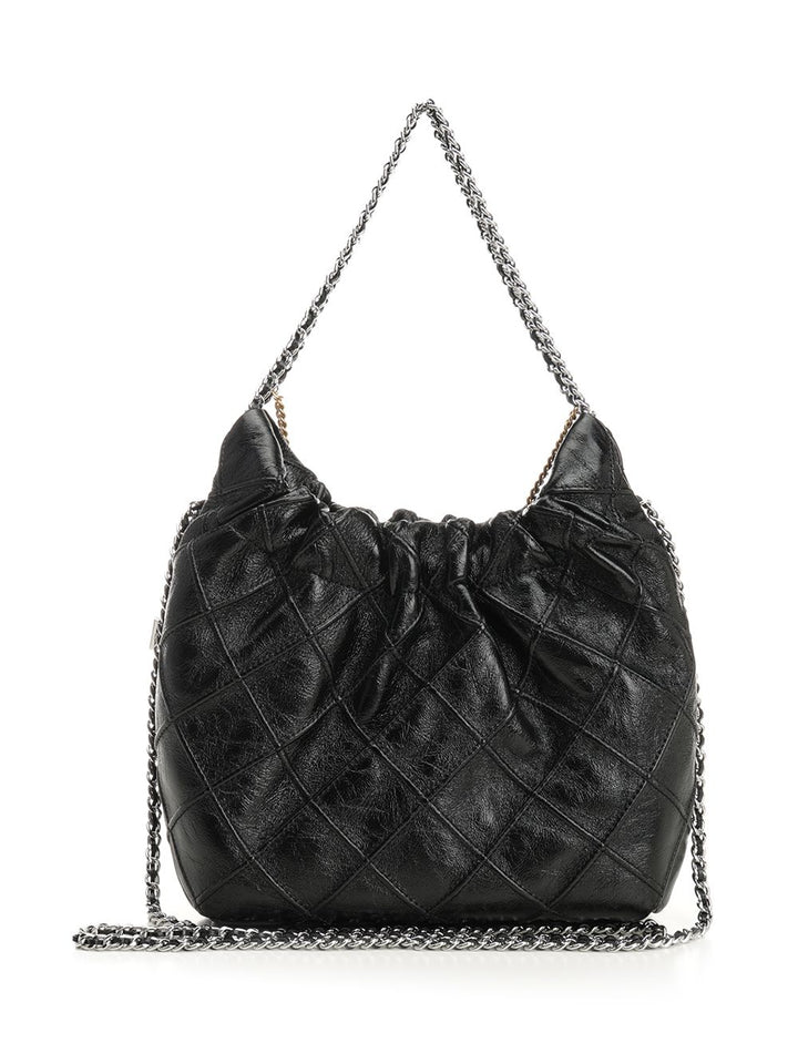 Tory Burch Fleming Distressed Mini Hobo Bag Shoulder Bags - Black | 6c5dbb6b75f75f1bf4eb0b112a122eafc6ac9586