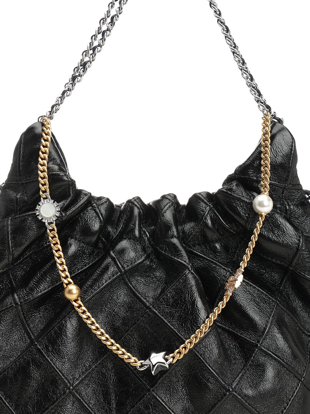 Tory Burch Fleming Distressed Mini Hobo Bag Shoulder Bags - Black | 5ca8f3a7e6988efcf4e91cd212178191aba722d9