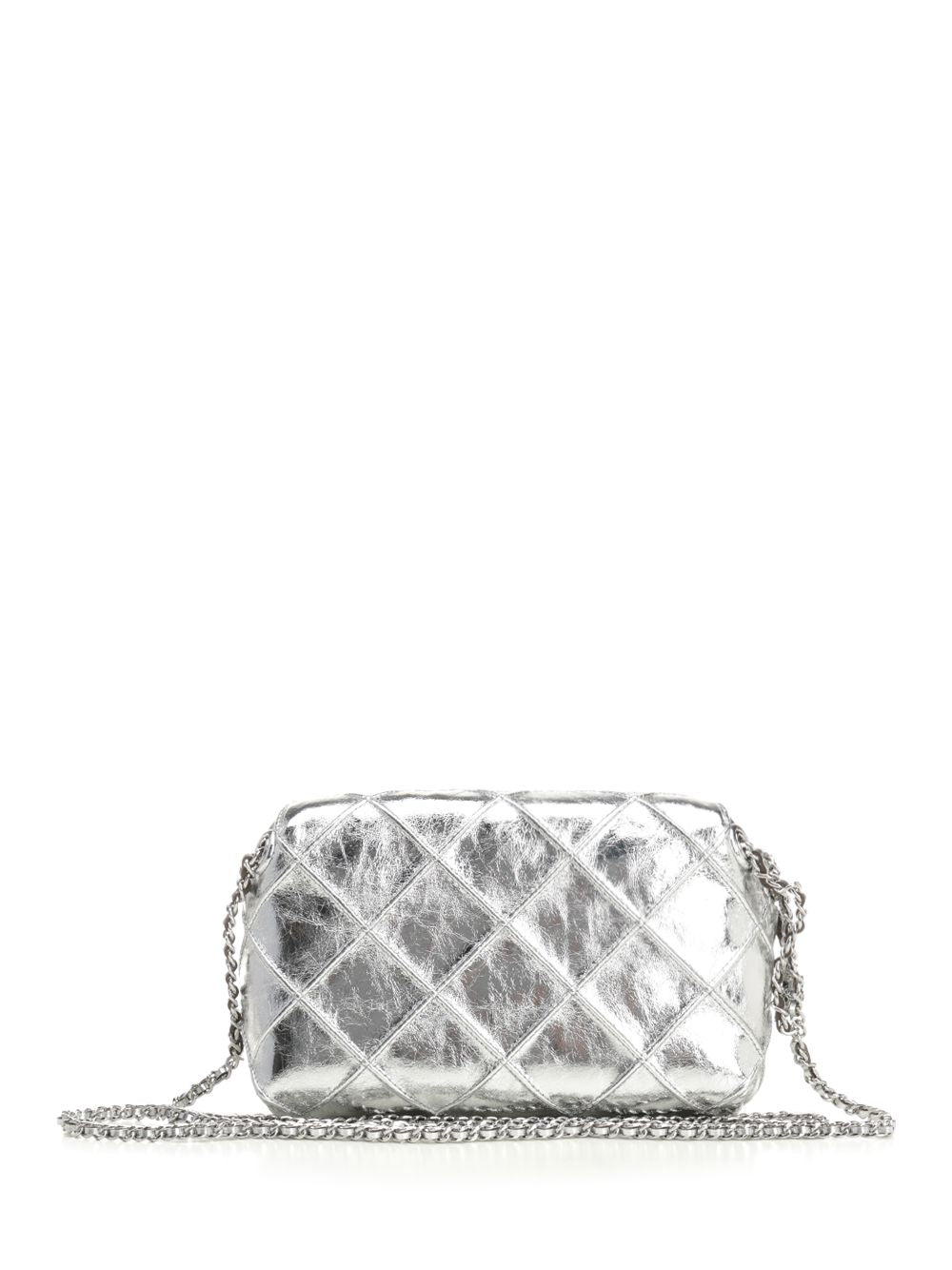 Tory Burch Fleming Metallic Soft Crossbody Bag Crossbody Bags - Silver | 7ed2112f0fcc340532d31c1c3c16d50e2b710e83