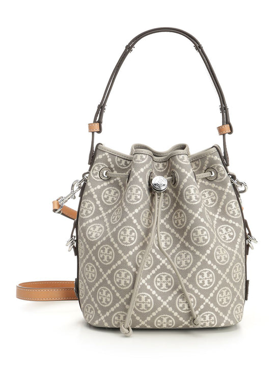 T Monogram Utility Bucket Bag Crossbody Bags Grey
