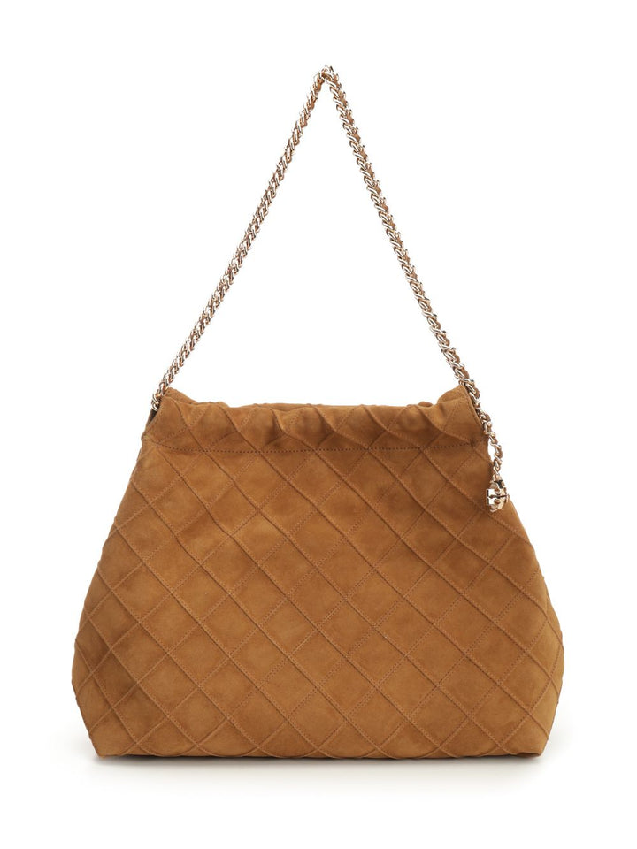 Tory Burch Fleming Suede Hobo Bag Shoulder Bags - Brown | 2e0fc9ab2d725a95e9bdac008f4995ec1a731b63