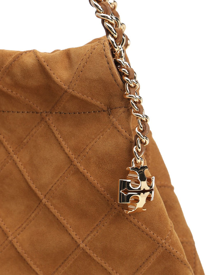 Tory Burch Fleming Suede Hobo Bag Shoulder Bags - Brown | 03b83670af81121dd491c872477c5ebd0bfb9d8a