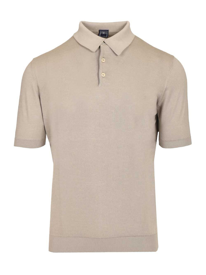Fedeli Short-Sleeved Polo shirt - Beige | 99a0144bb168c90846d3ecfac4bca8c59f335d93