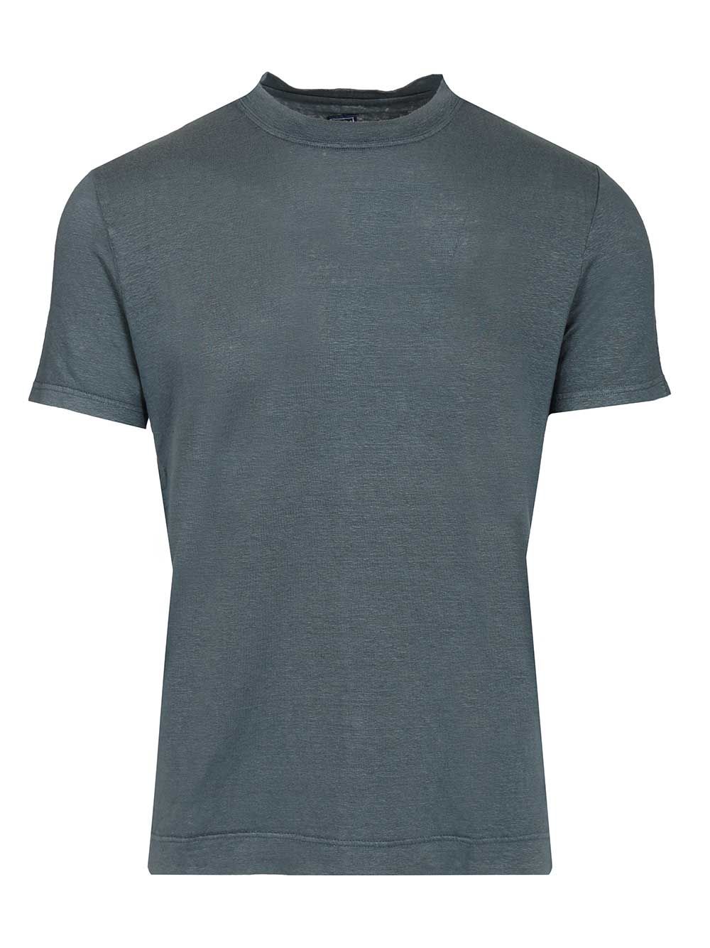 Fedeli Crew Neck T-Shirt - Blue | 1554d4d4d3e4c5effe2b71545d3d09ca0e1d092e