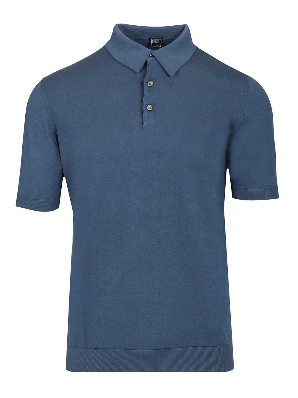 Fedeli Short-Sleeved Polo shirt - Blue | c3a2e606bcaee137c719aae5bc033d9e8d00db4b