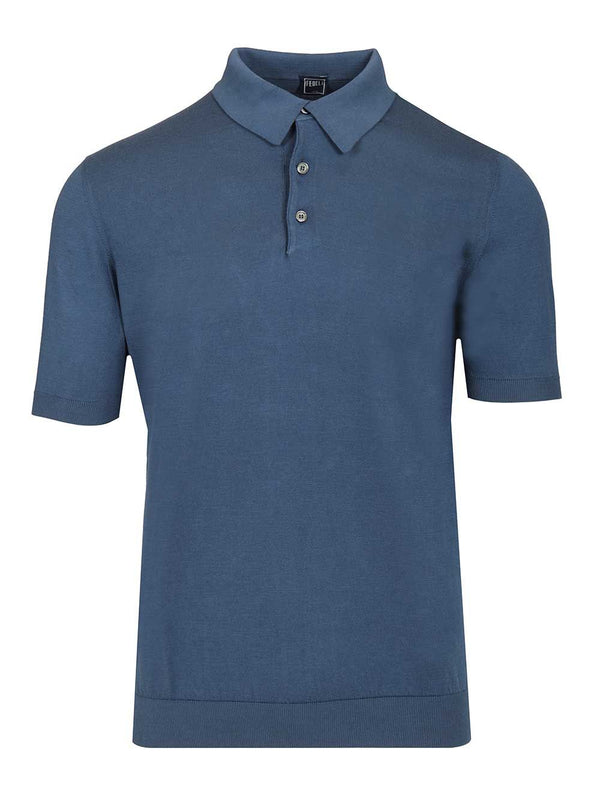 Short-Sleeved Polo Shirt Blue