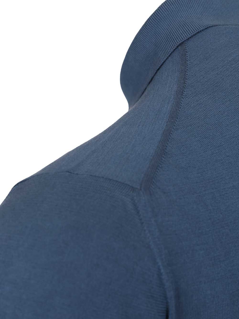 Fedeli Short-Sleeved Polo shirt - Blue | 492ebd6e0364bab7f446a6479dfc4eeea67e7bae
