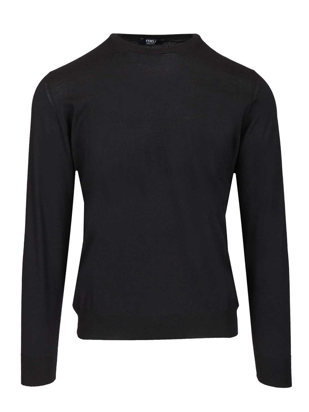 Fedeli Long-Sleeved Sweater Knitwear - Blue | 6f9a52befff6f64751c2e26a8d953fcccc0dd12f