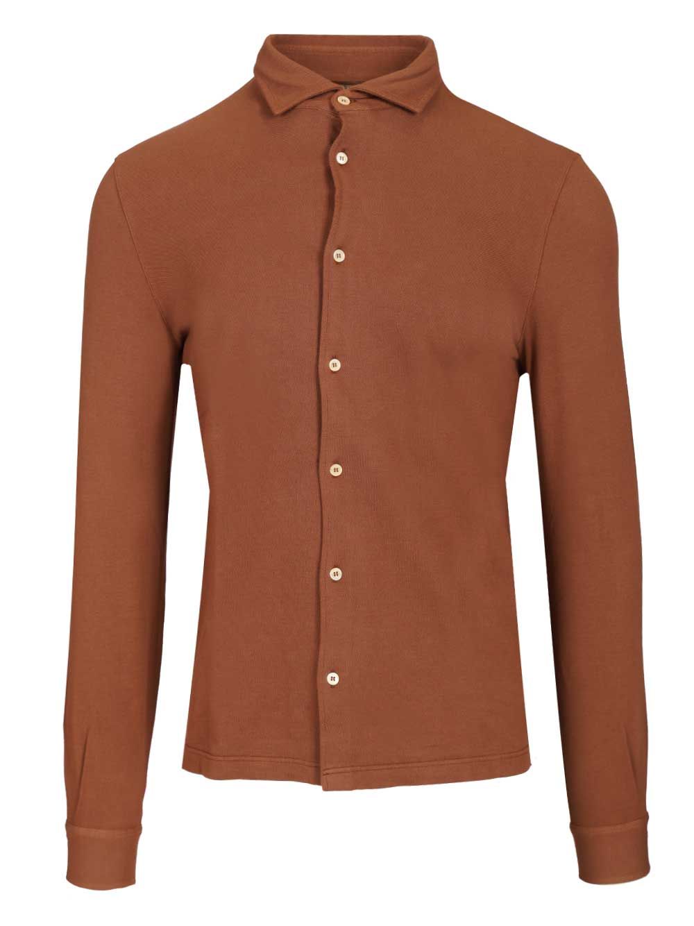 Fedeli Long-Sleeved Shirt Shirts - Brown | 35a274584054f0f91b9b8c3f42deccf20aec70c4