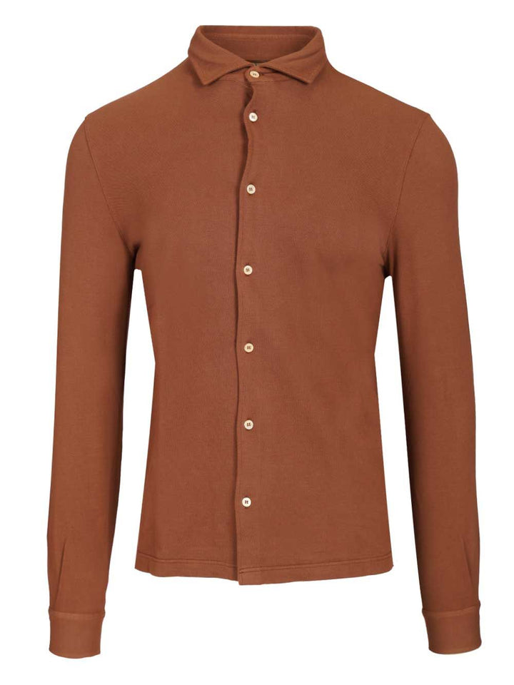 Fedeli Long-Sleeved Shirt Shirts - Brown | 35a274584054f0f91b9b8c3f42deccf20aec70c4