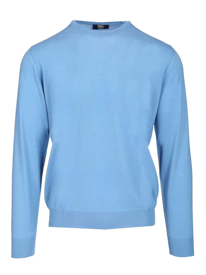 Fedeli Long-Sleeved Sweater Knitwear - Light blue | 5aaa10e846f6d8e952a2ef0fa2a691d66e425c21