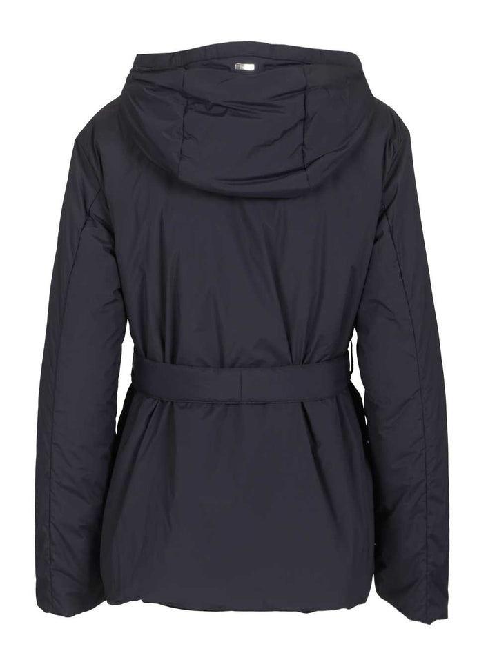 Herno Nylon Hooded Jacket Coats - Blue | 73c2a743123a74e7c7aed96cc7ea8c6fc336783b