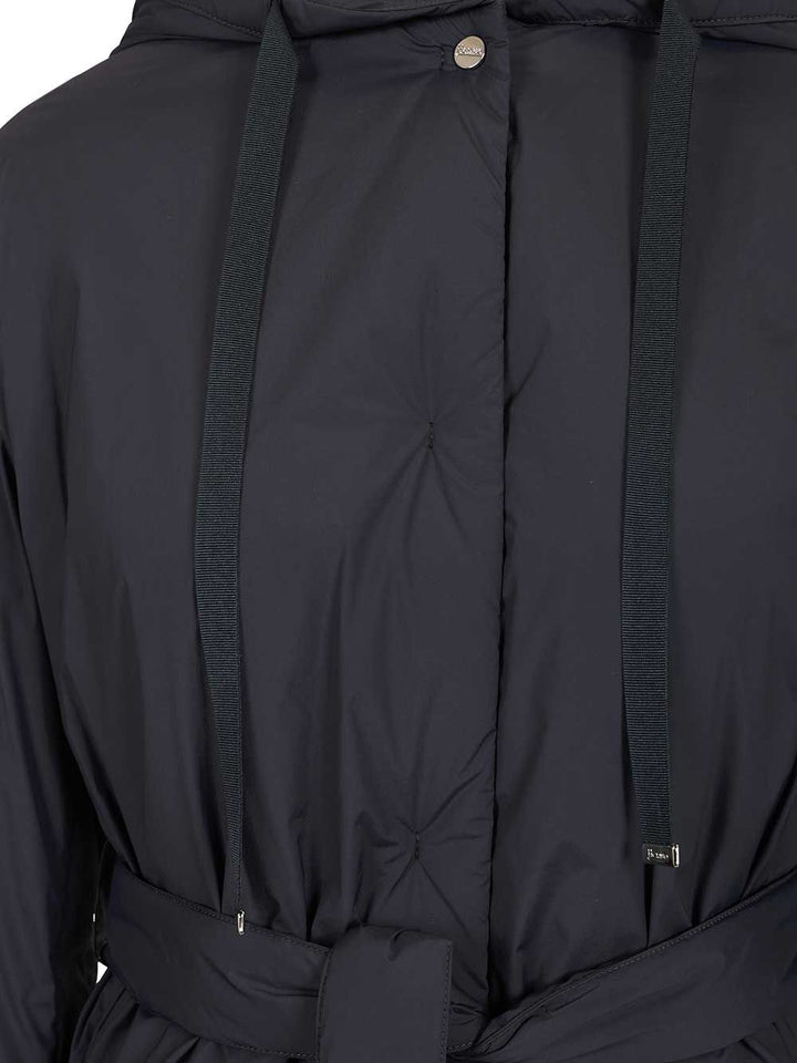 Herno Nylon Hooded Jacket Coats - Blue | c0e632204b5c56167f38a94836790762c69b1a98