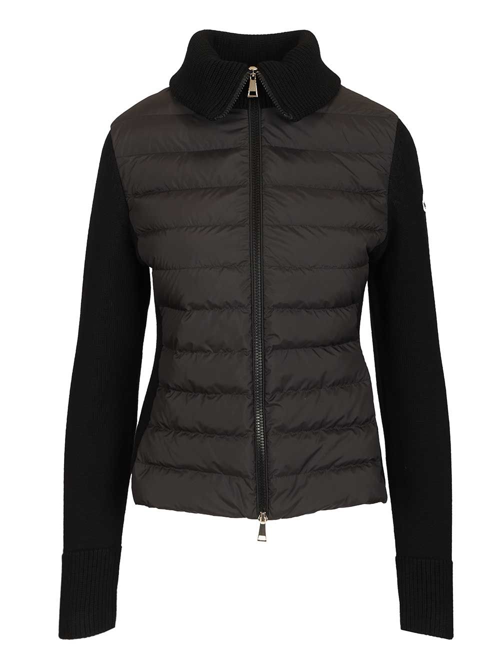 Moncler Padded Cardigan Knitwear - Black | b5a3a4563712ba9bfbd007bfe2fb23d660d44372