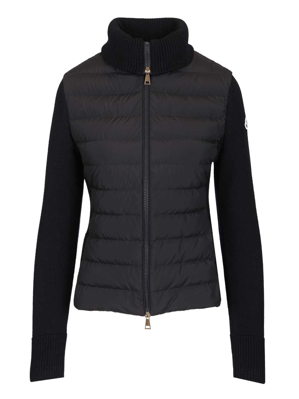 Moncler Padded Cardigan Knitwear - Blue | c95808fbeebde0f814b2be60ed7a36fbdf22ac89
