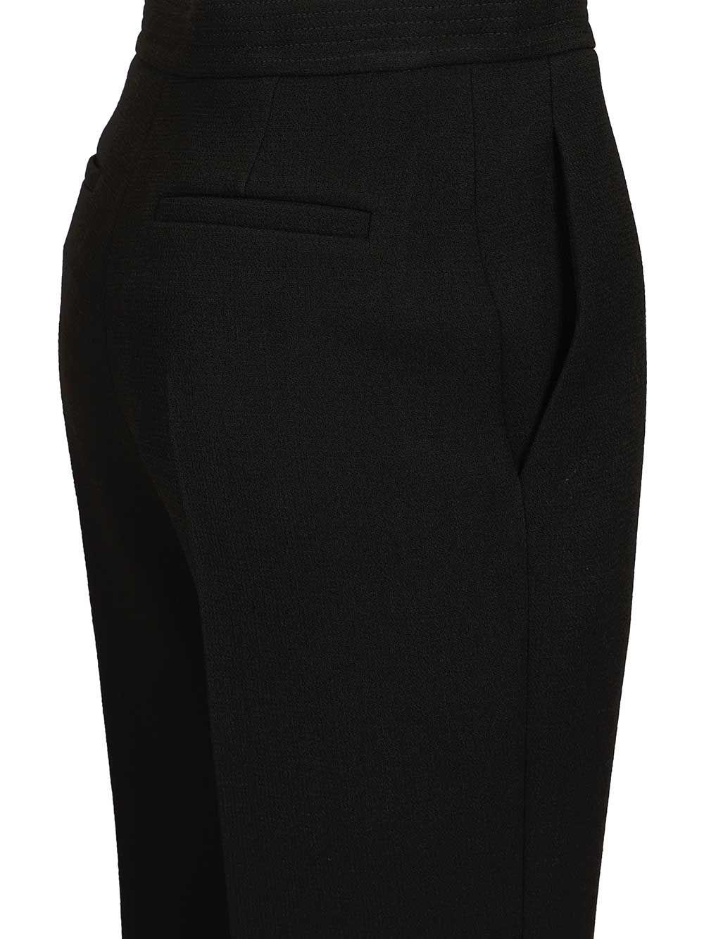Valentino Garavani Vlogo Regular  In Wool Crepe Trousers - Black | d16b810b7ea7da41f2b67f569a9d68ab801e2533