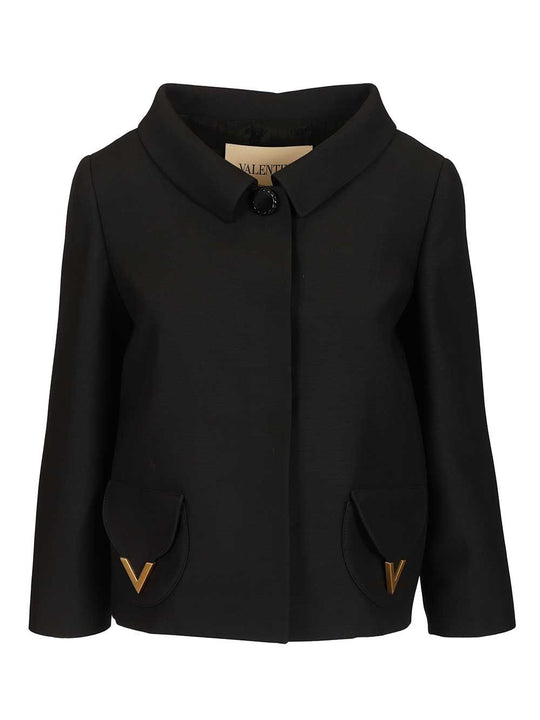 Giacca | Solid | Crepe Couture Jackets Black