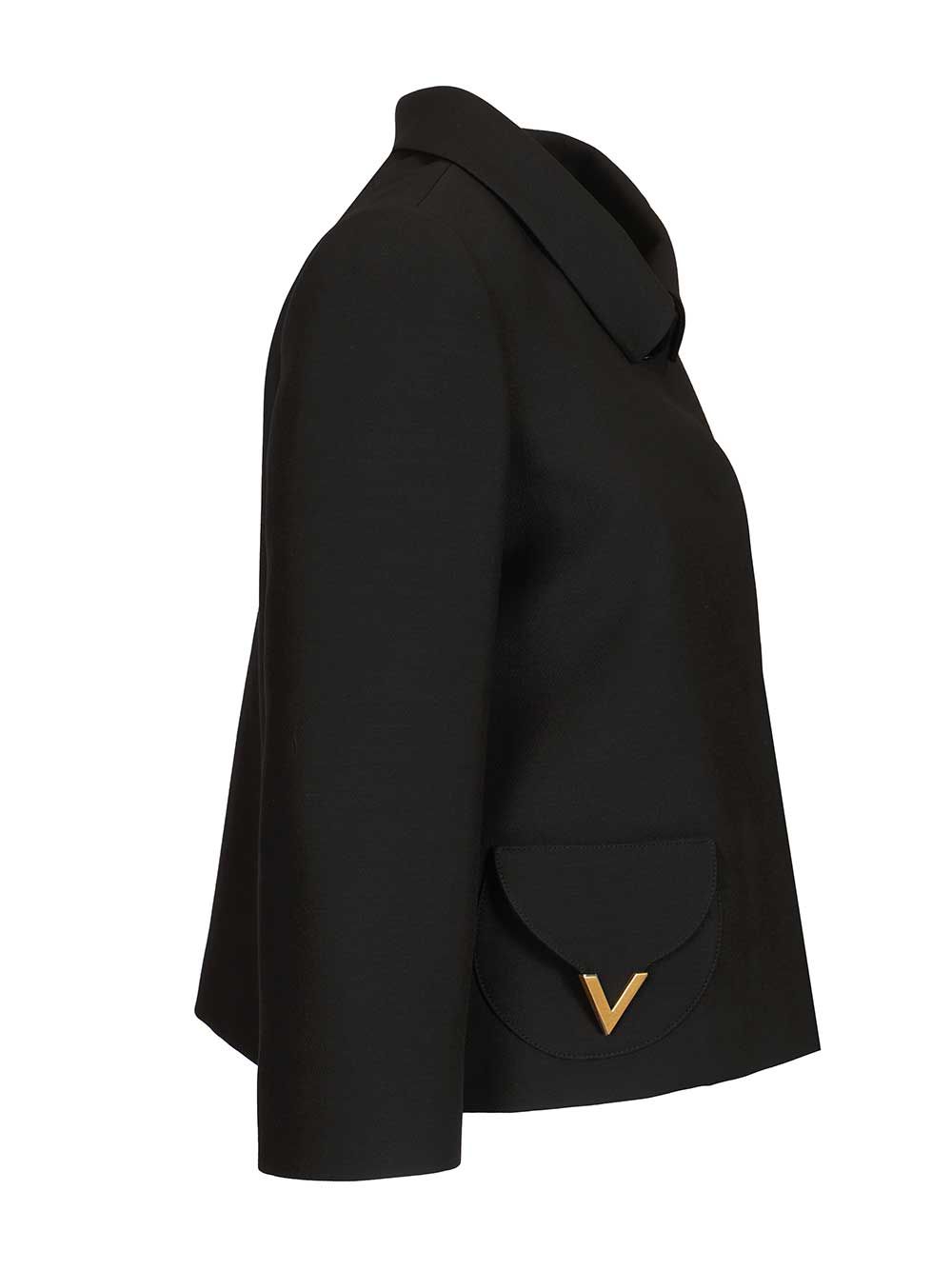 Valentino Garavani Crepe Jacket Jackets - Black | 610e19225d601f5cfce3feb6e3f6bcb35ac396f2