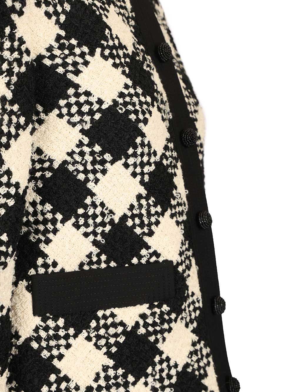 Valentino Garavani Damier Checked Bouclé Tweed Jacket Knitwear - Multicolor | 426a426803ab56cef84e727b4672cc924a010d22