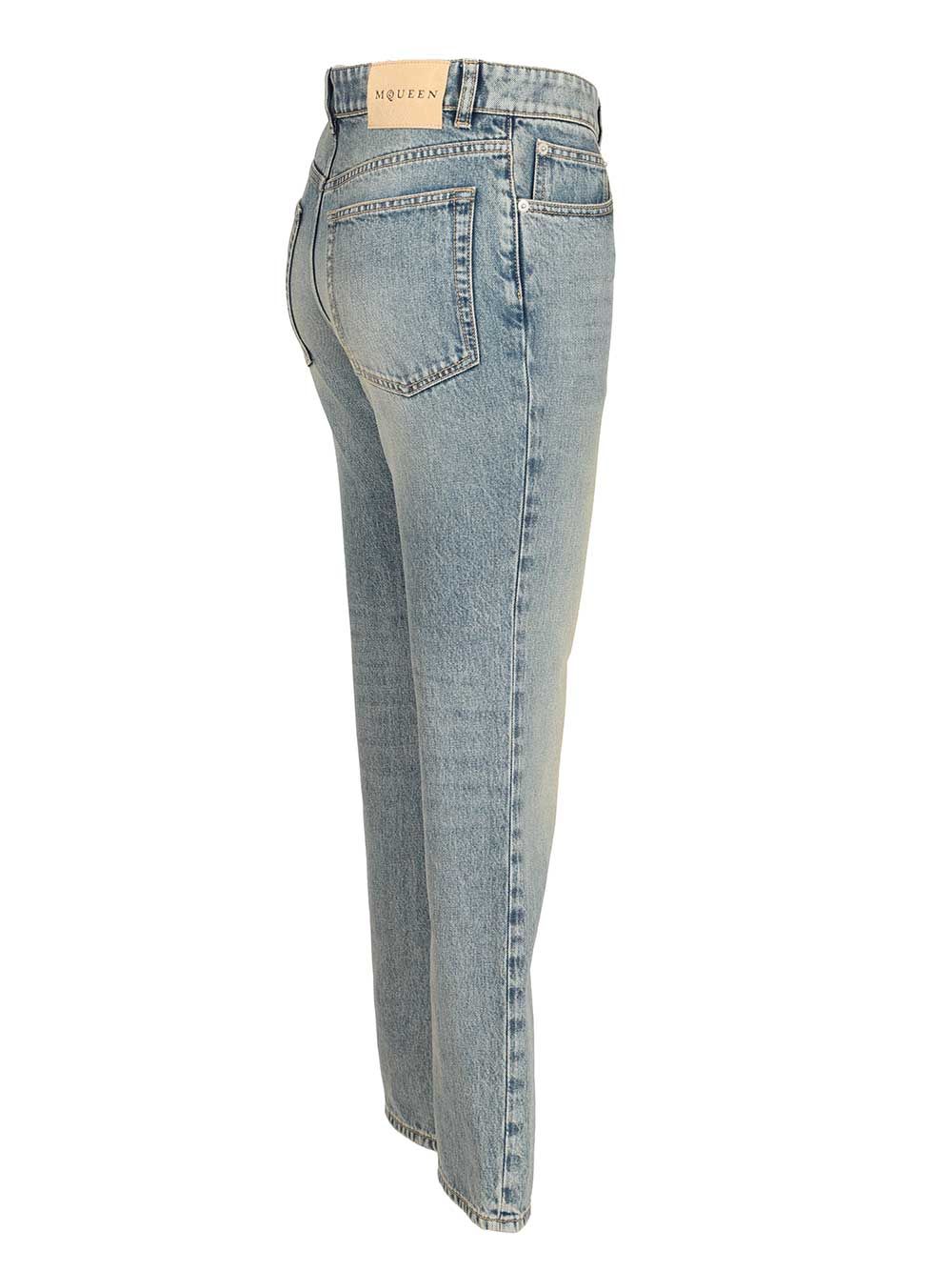Mcqueen Straight-Leg Jeans - Blue | 90333d89517c052a8246571722bf6d1500537485