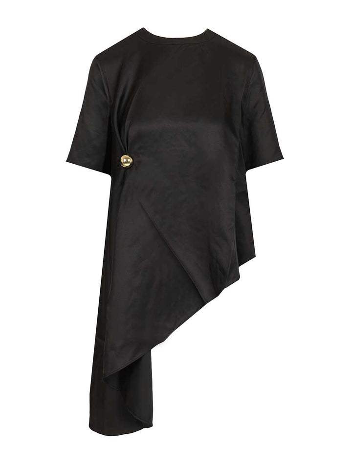 Loulou De Saison Madea 01 Draped Asymmetric Top Tops - Black | 4fcaeadc3caafd11ebdf60b90a1eb933389fa7e7