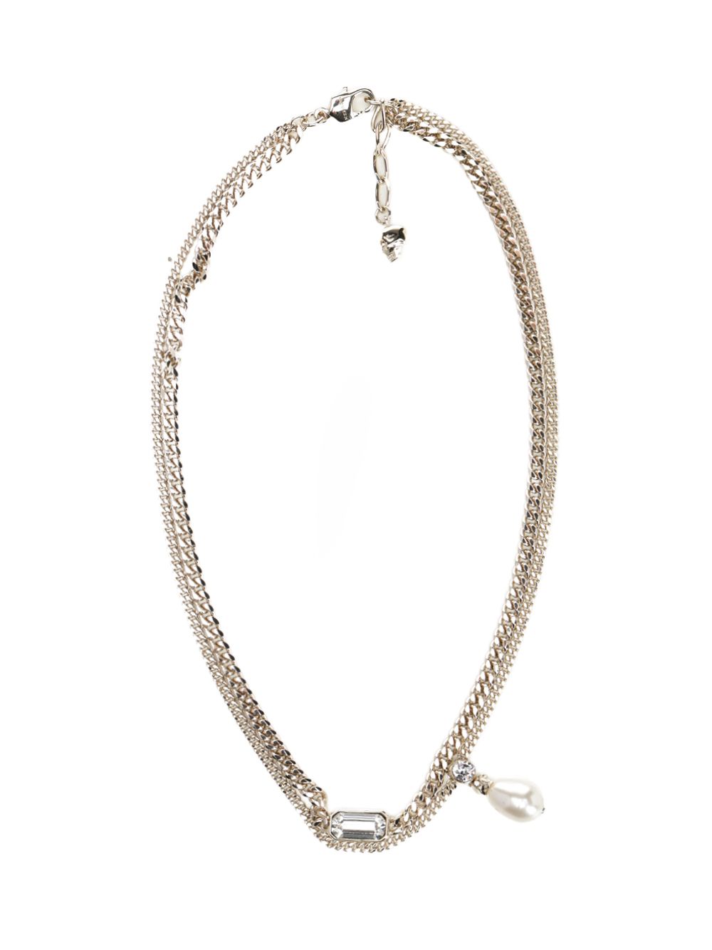 Mcqueen Skull Necklace With Crystals Jewelry - Gold | e9595238ddfadb17c6a21a9b232518b9b3bd232f