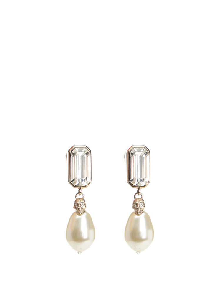 Mcqueen Skull Earrings With Pearls Jewelry - Gold | 777307870b1c333fa3334fb85fca7c2cc3198d09